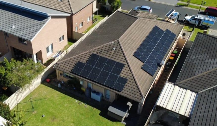 Solar panels on a tiled Sydney roof